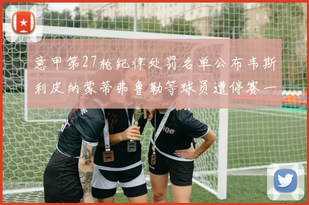 意甲第27轮纪律处罚名单公布韦斯利皮纳蒙蒂弗鲁勒等球员遭停赛一轮