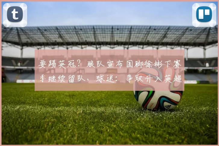 要踢英冠?狼队宣布国脚徐彬下赛季继续留队,球迷:争取升入英超